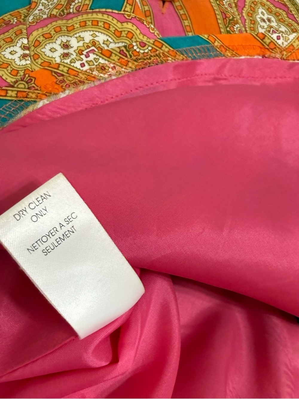 Vintage Nanette Lepore Shift Tunic Mini Dress Neon Pink Orange 2 XS Boho Mod - Picture 10 of 12